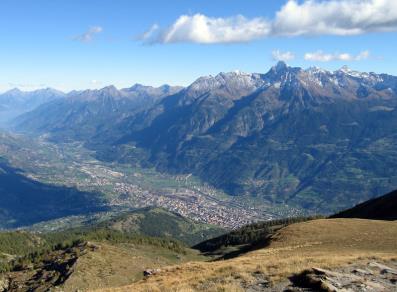 Aosta dalla Punta Chaligne