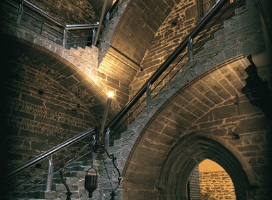 The indoor stairway