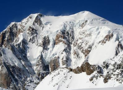 Mont Blanc seen from Punta Heibronner