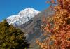 Mont Blanc von La Salle im Herbst gesehen