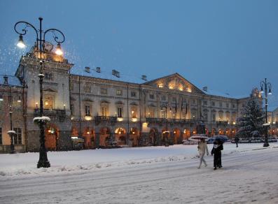Chanoux Platz unter dem Schnee