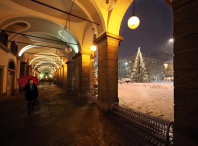 Chanoux square during Christmas holidays