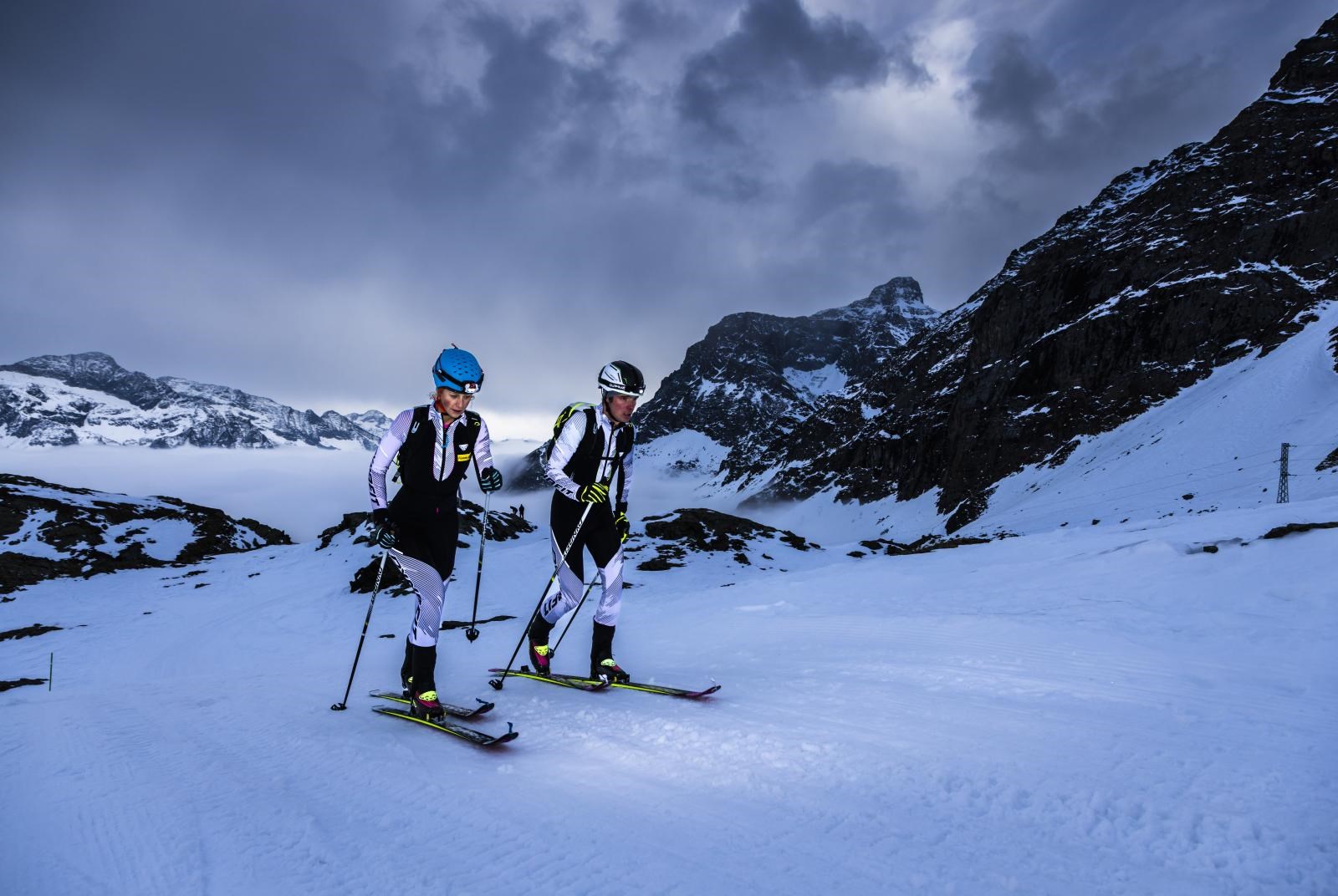 Nighttime ski mountaineering in Gressoney