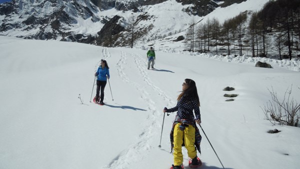 Randonnée en raquettes dans le Parc National du Grand Paradis