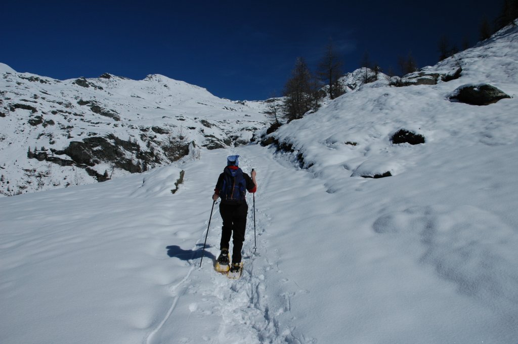 Climbing up the Valfredda gorge