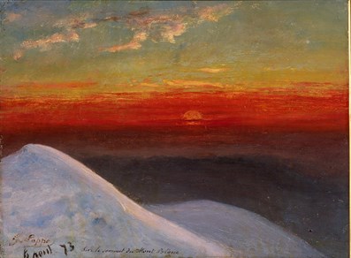 Il Tramonto visto dalla cima di Monte Bianco