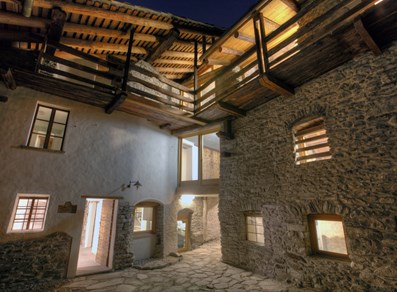 Balconies and roof truss