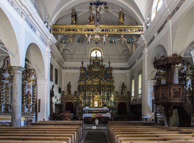 the interior of the church