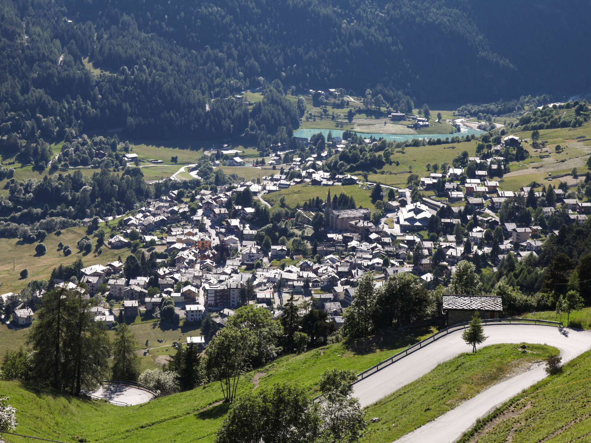 Vue sur le village de Brusson