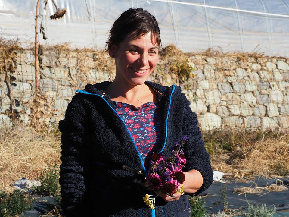 Cristina et ses fleurs