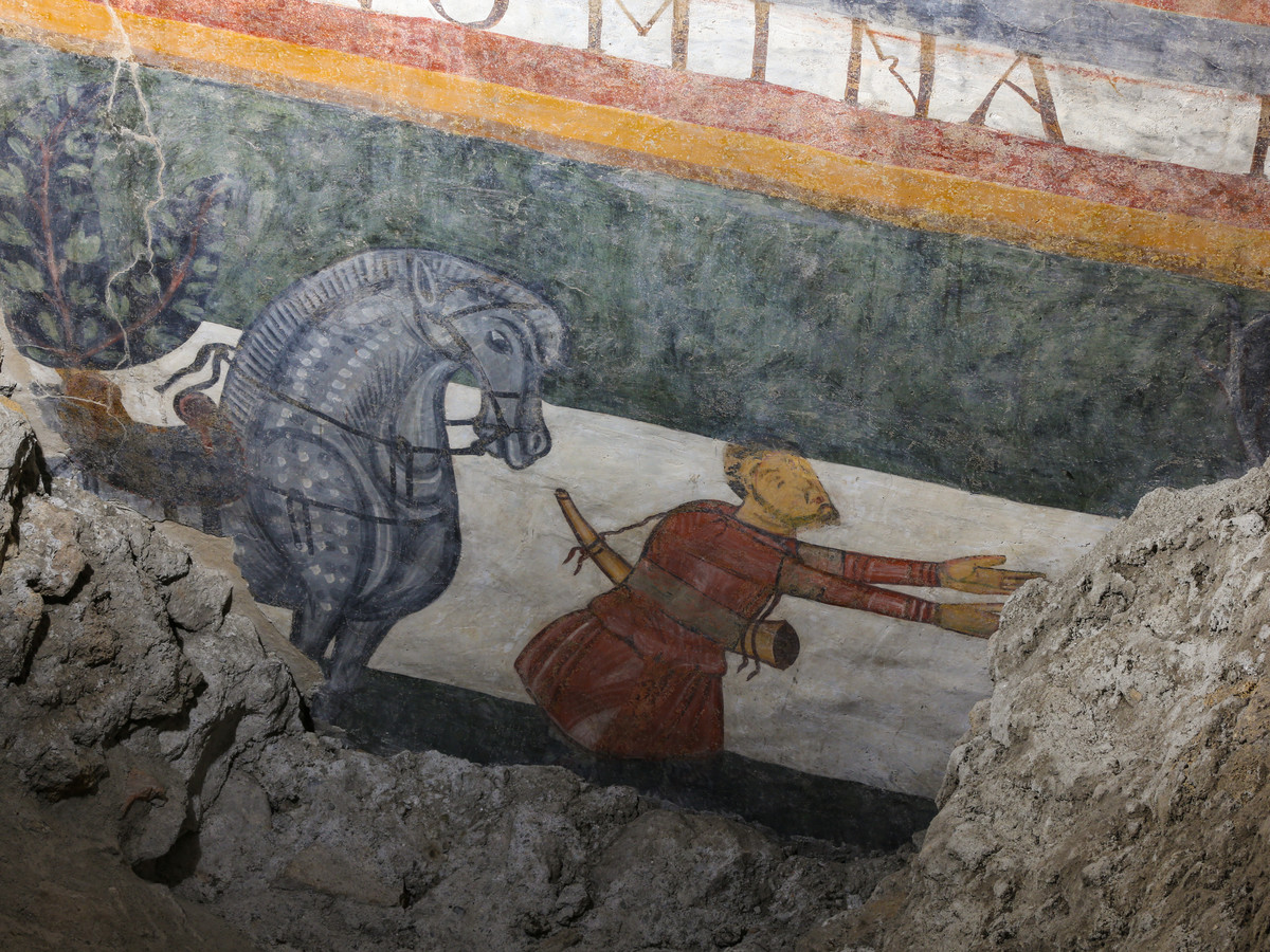 Affreschi XI secolo - sottotetto della Cattedrale