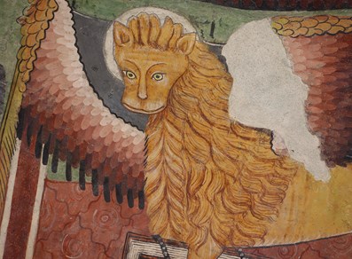 Detail des Freskos - Kirche von Sarre