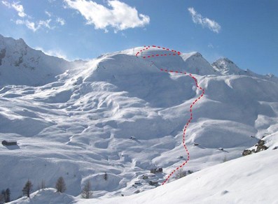 Tracciato scialpinistico al Rascias