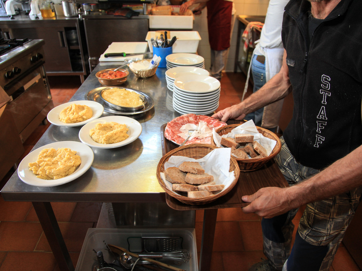 Polenta concia en refugio