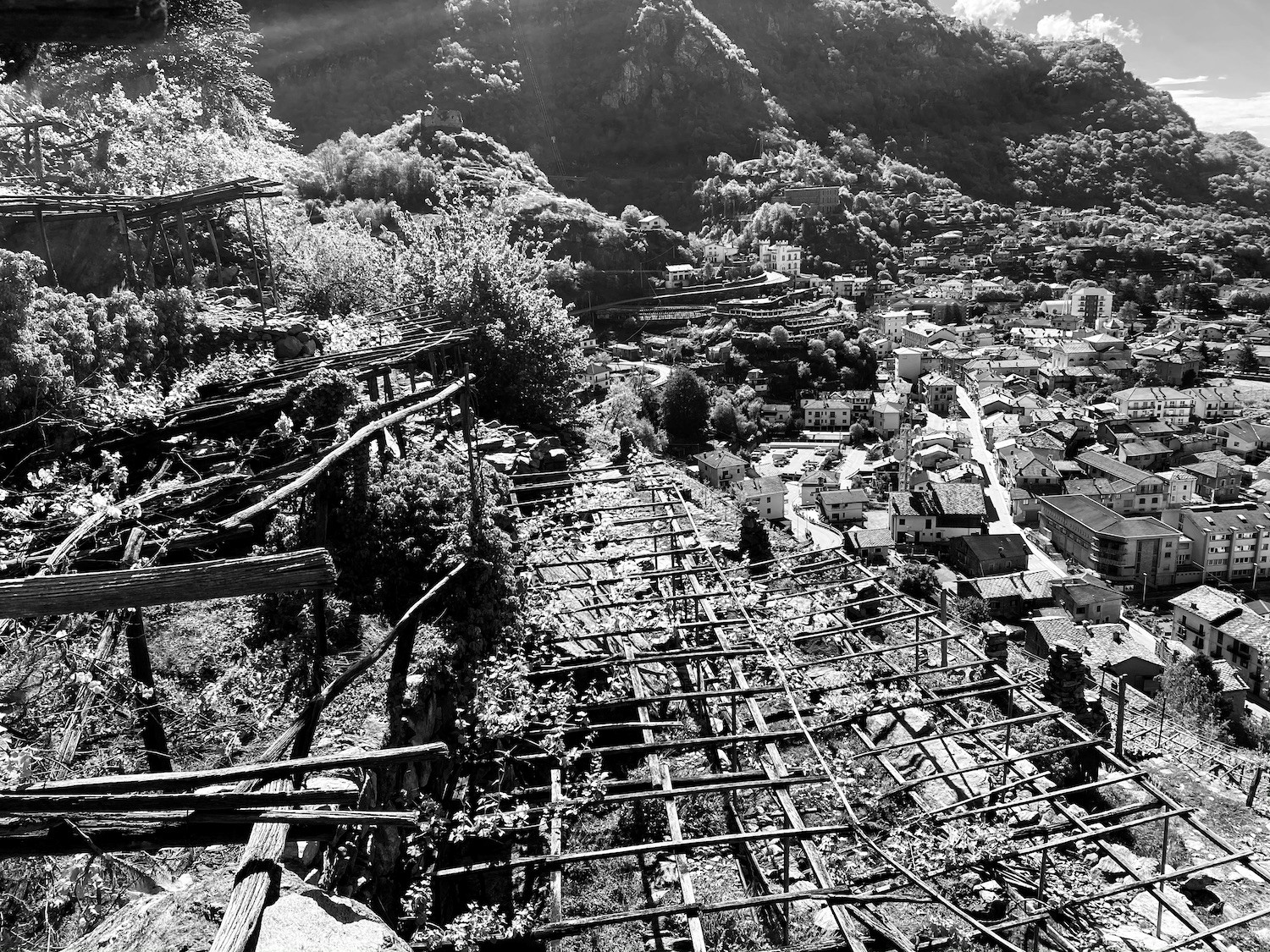 I vigneti e la vista su Pont-Saint-Martin