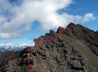 Ferrata della Punta Vallettaz - la cresta - Pila