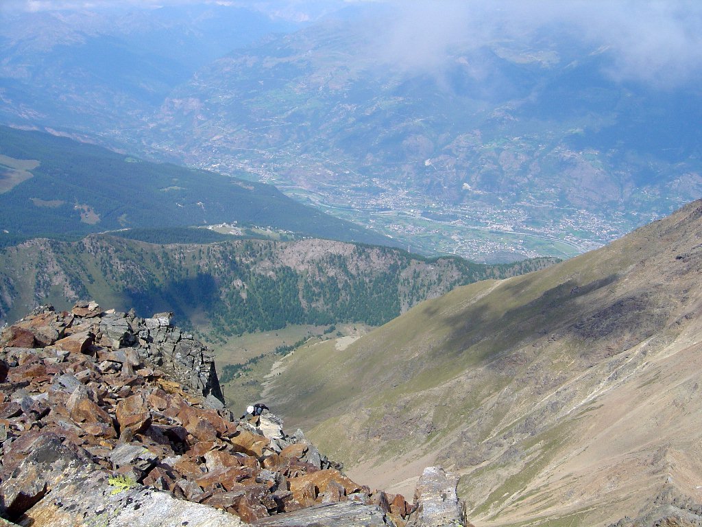 La valle centrale dalla ferrata dell'Emilius