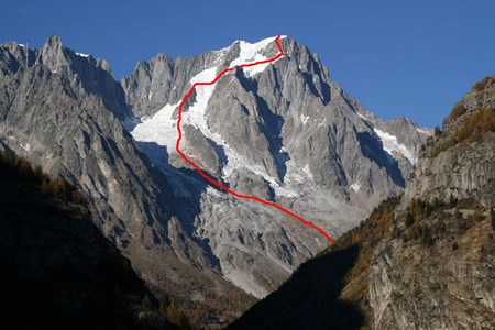 Il Tracciato alle Grandes Jorasses - Courmayeur