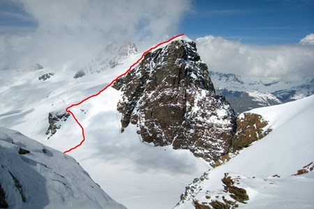 Il Tracciato di salita alla Roccia Nera - Ayas