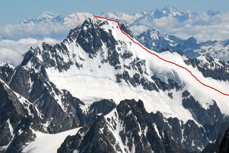 Tracciato di salita al Mont Dolent - Courmayeur