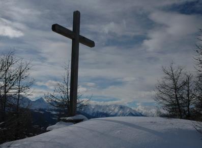 The peak's cross