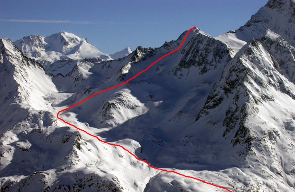 Tracciato della Punta Rabuigne - Valgrisenche
