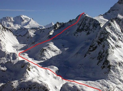 Tracciato della Punta Rabuigne - Valgrisenche