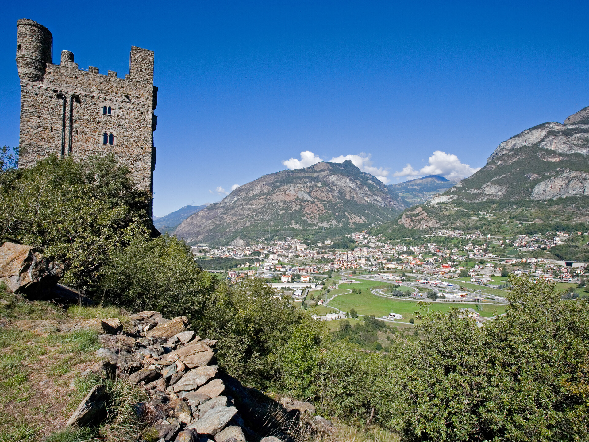 Panorama di Châtillon dal Castello di Ussel