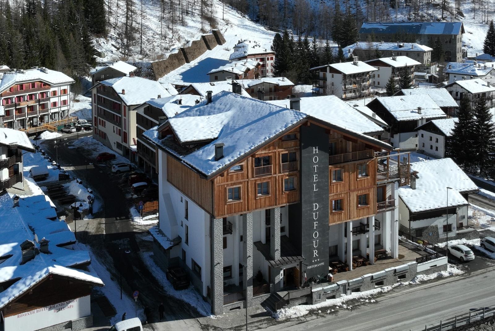 El hotel Dufour en invierno