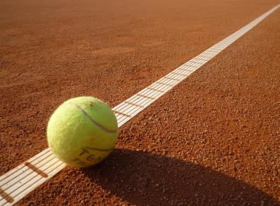 Red clay tennis court