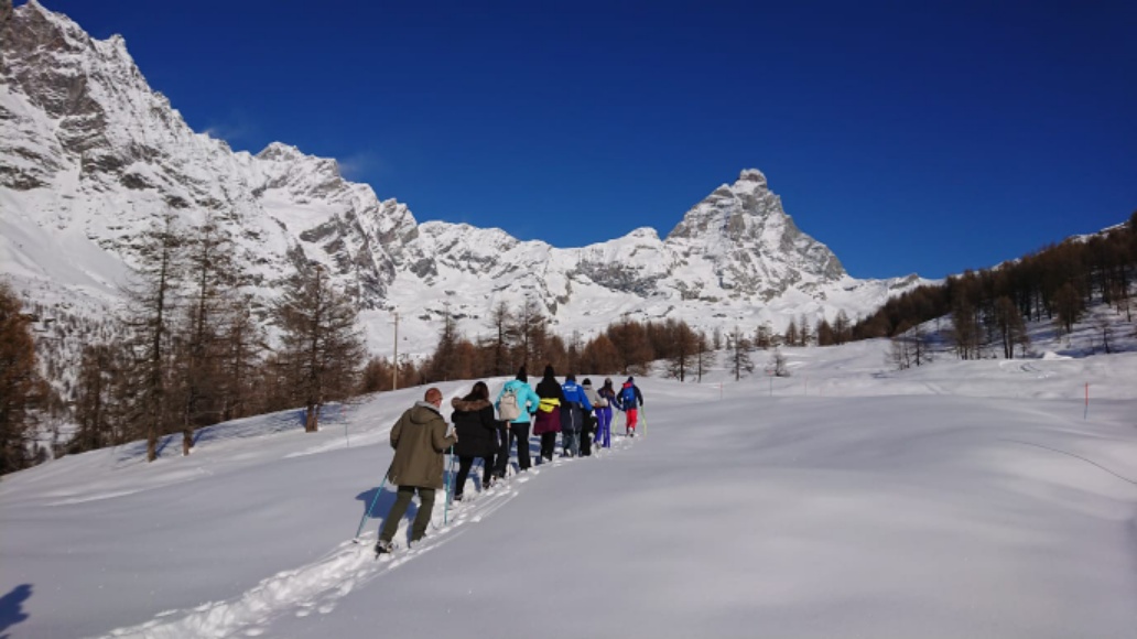 Ciaspolata nel bosco