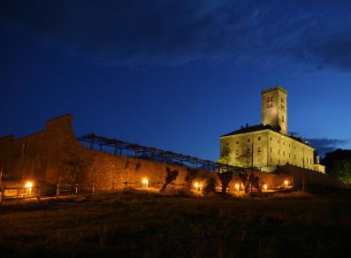 Sarre castle by night
