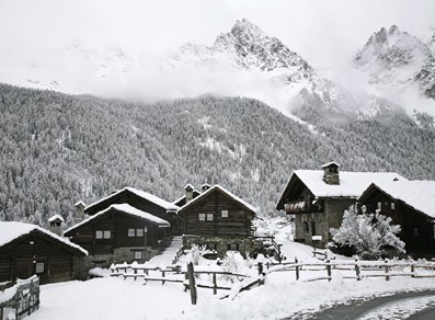 Paesaggio invernale di Valsavarenche