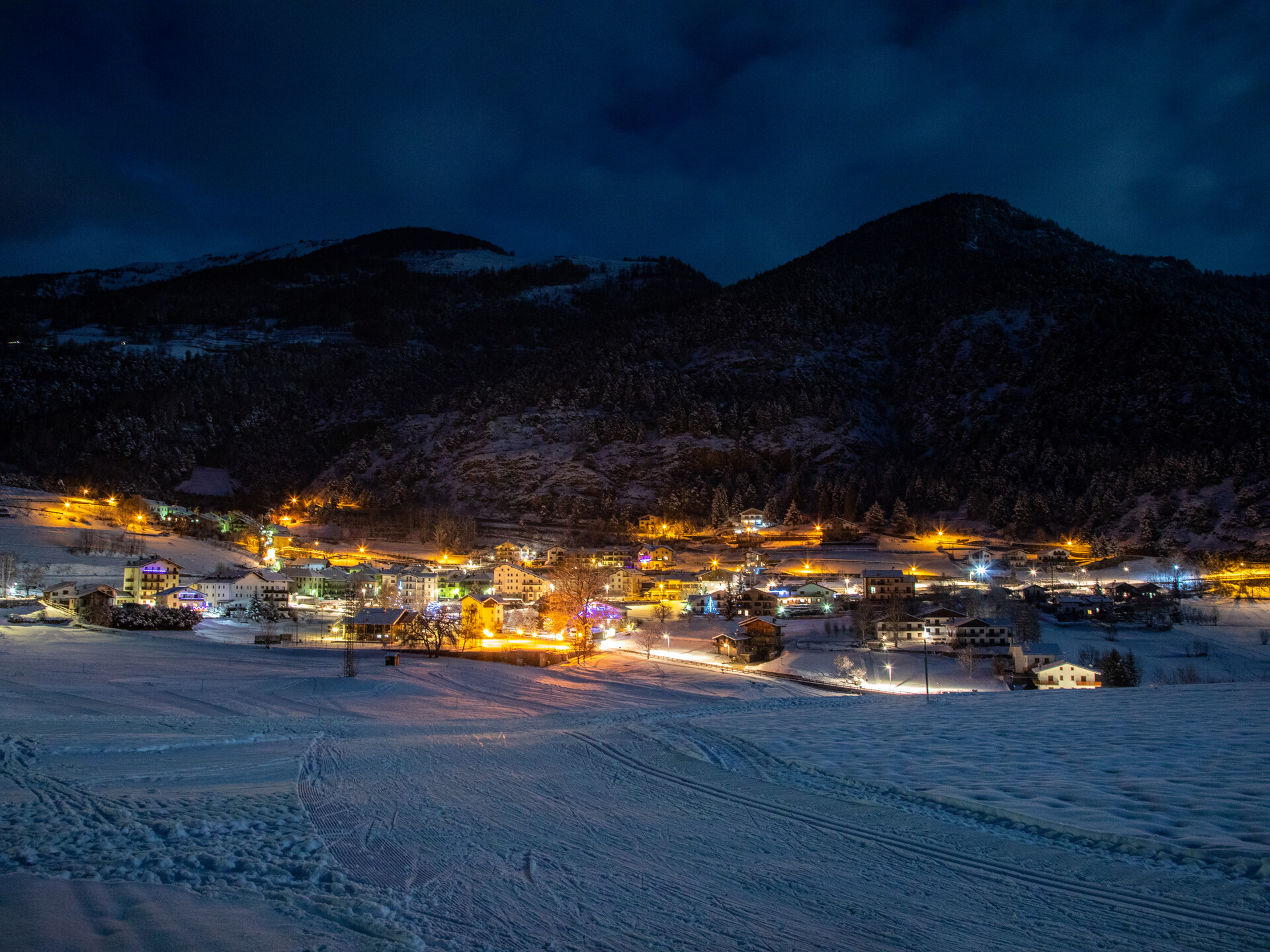 Vue nocturne de Saint-Nicolas - Hiver