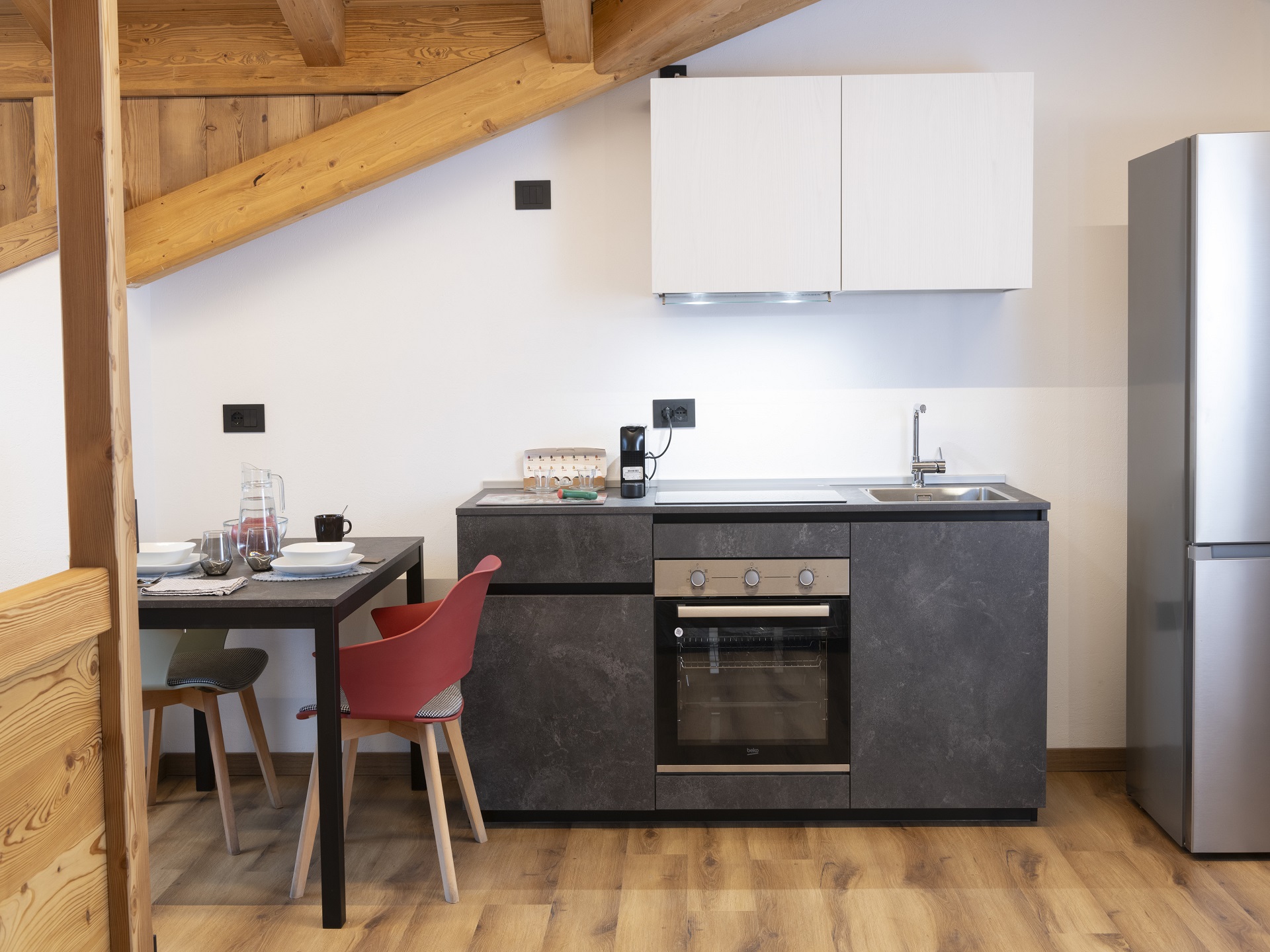 mansarda con cocina