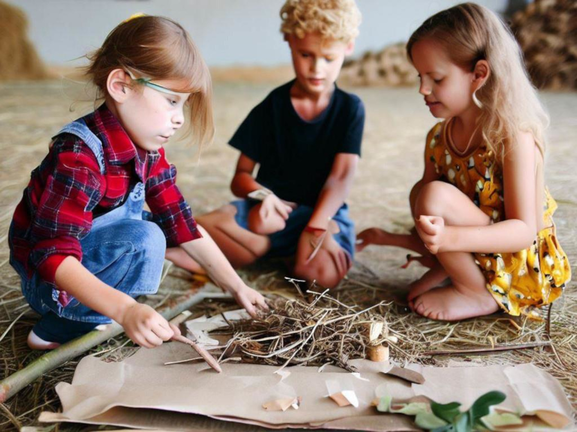 Bambini impegnati in attività di laboratorio