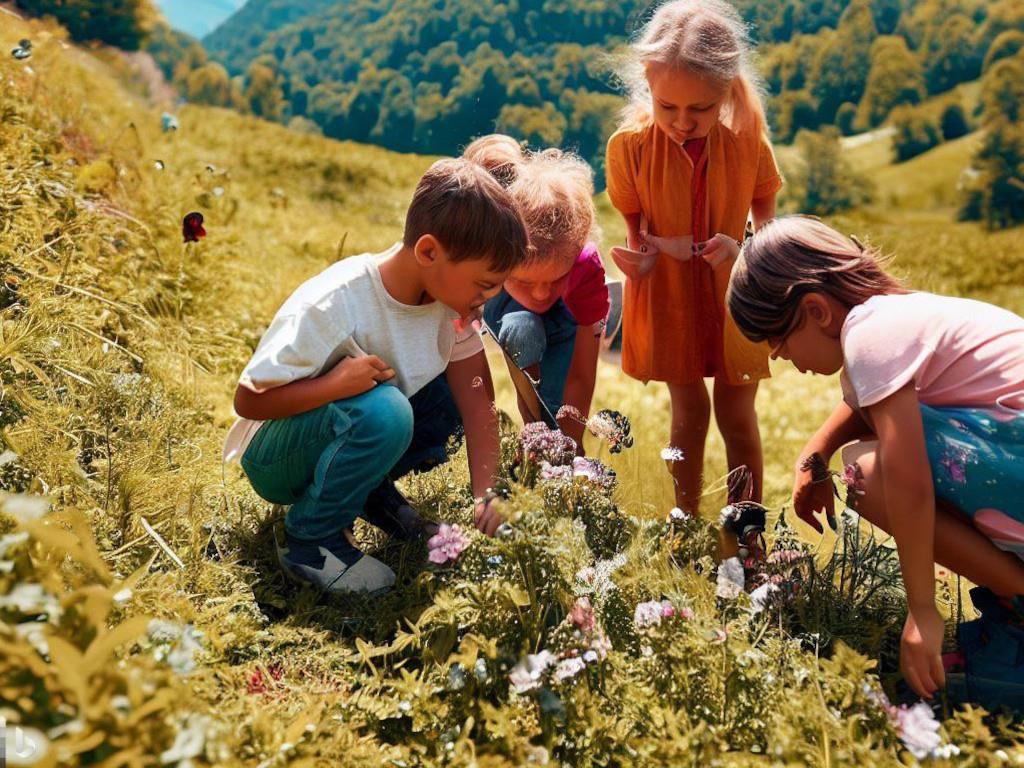 Bambini impegnati in attività di educazione ambientale