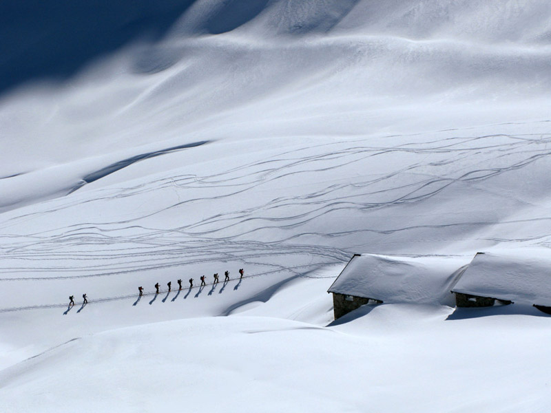 Scialpinisti nel vallone di Flassin
