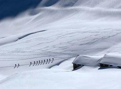 Scialpinisti nel vallone di Flassin