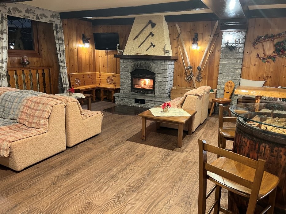 Hotel Des Glaciers - Lounge with fireplace