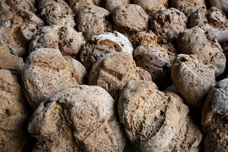 Bread baked in the village oven
