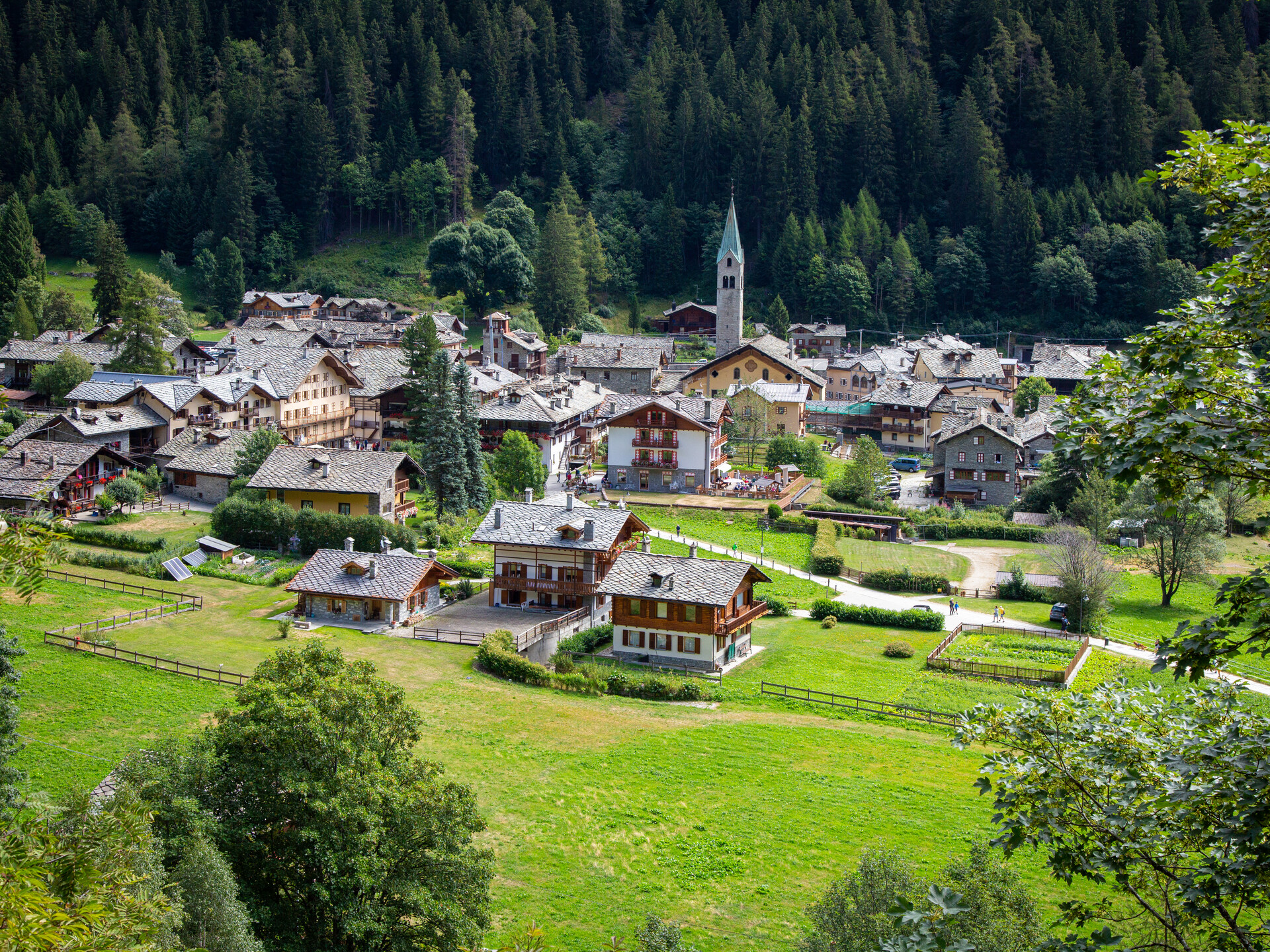 View over Gressoney-Saint-Jean